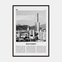 Monterrey No 1 Poster Black Wood / 8x12 in Nbourhood Travel B&W Poster