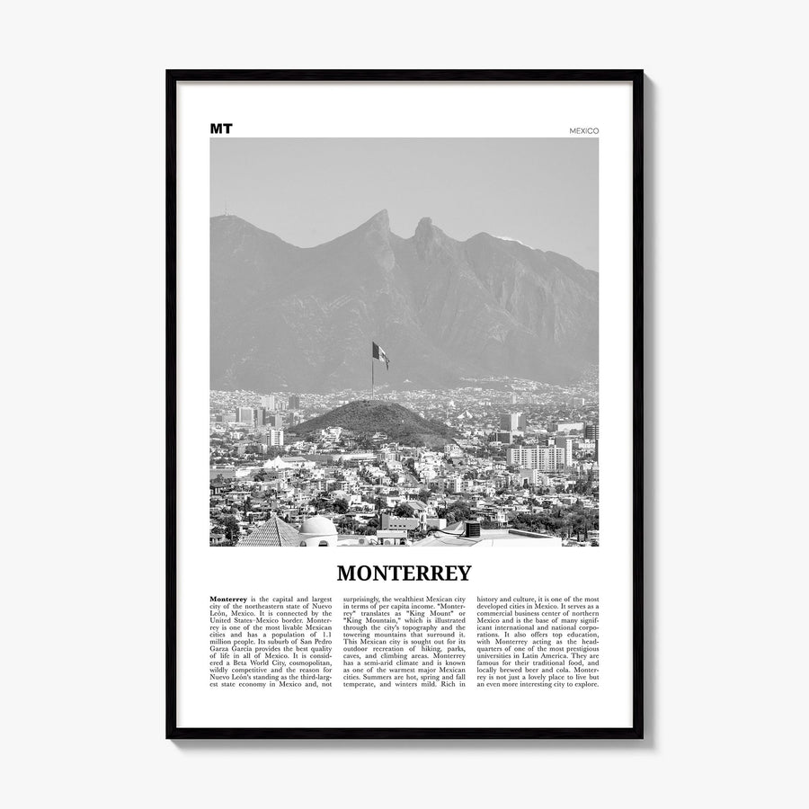 Monterrey Newspaper No 2 Poster, framed poster mockup