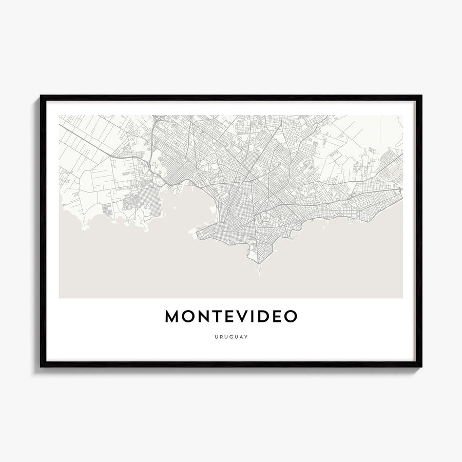 Montevideo Map Poster, framed poster mockup