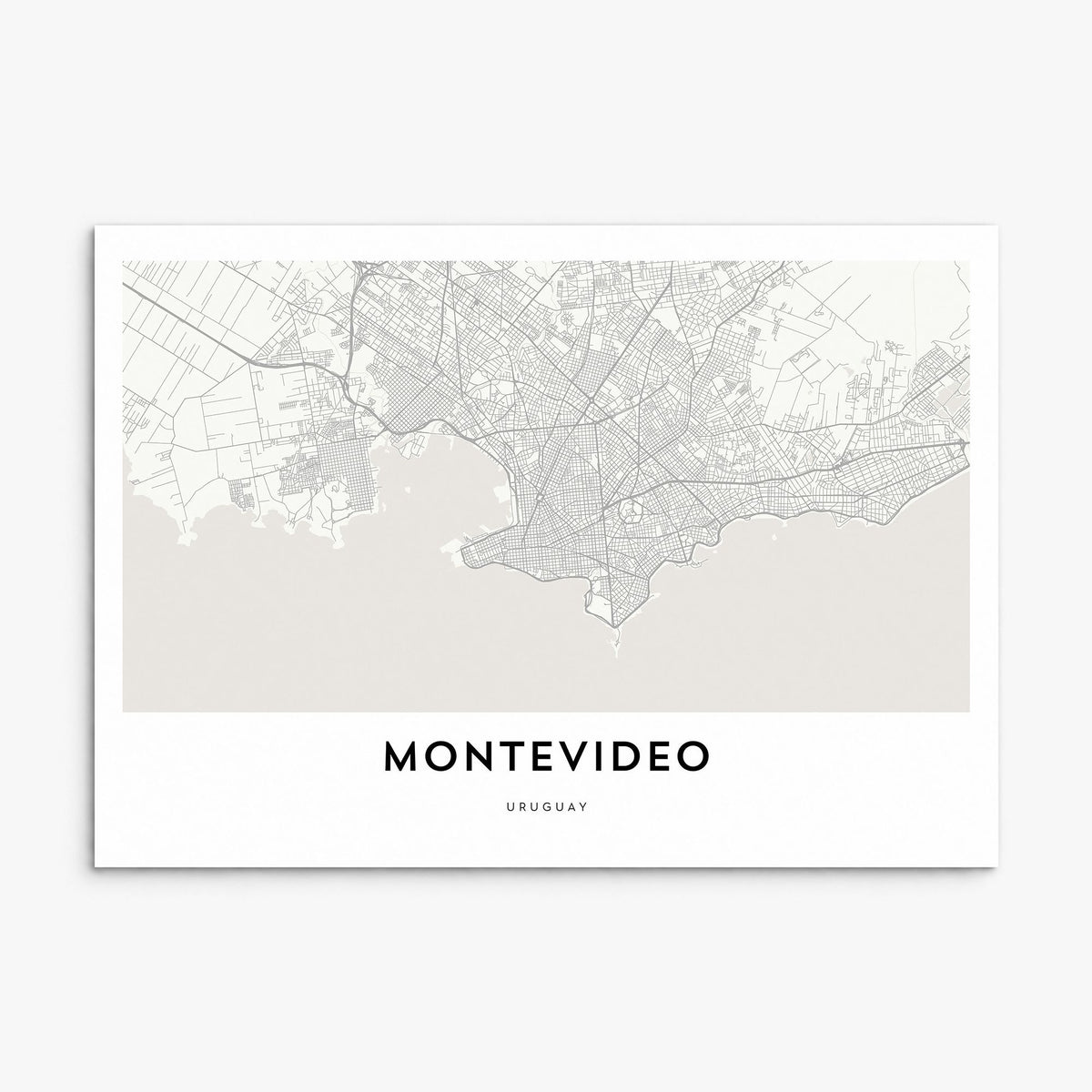 Montevideo Map Poster, print only (unframed)