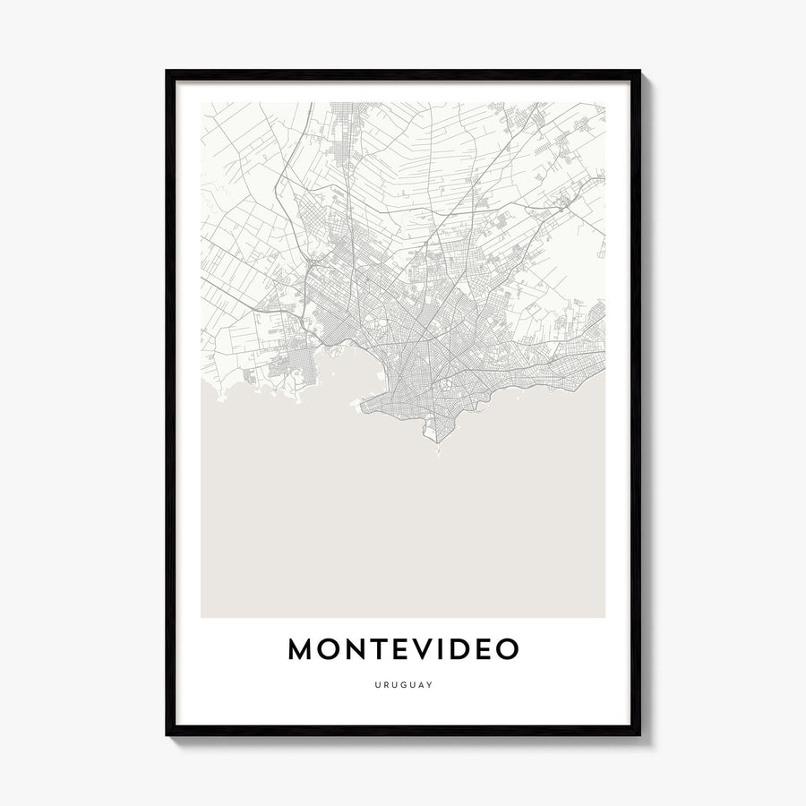 Montevideo Map Poster, framed poster mockup