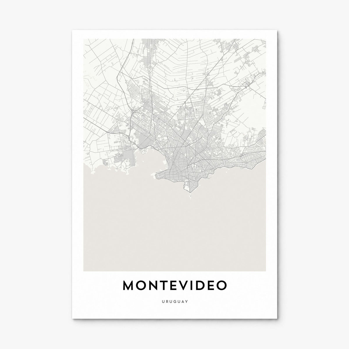Montevideo Map Poster, print only (unframed)