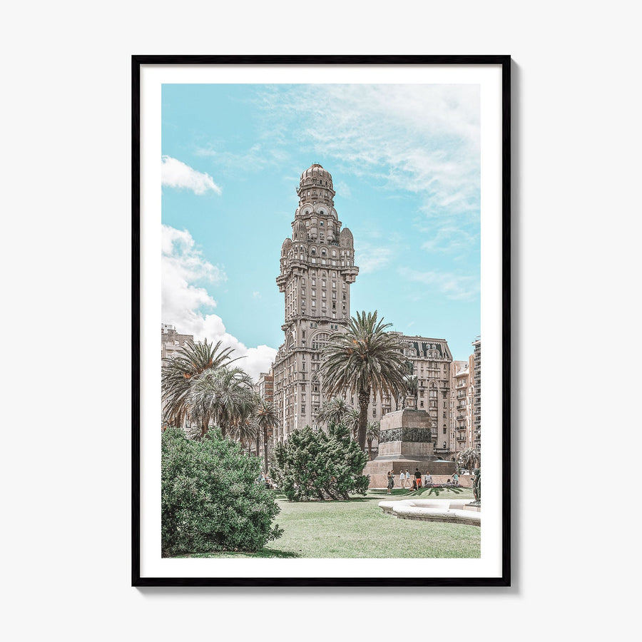 Montevideo Photo Poster, framed poster mockup, white border
