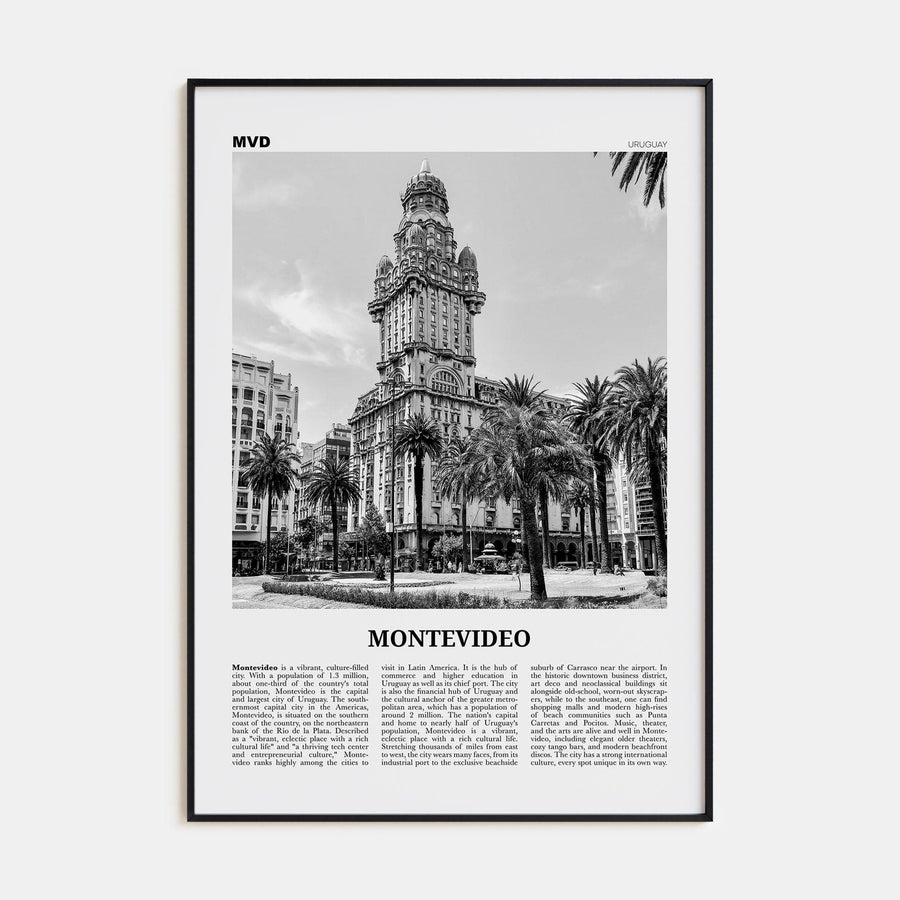 Montevideo Poster None / 8x12 in Nbourhood Travel B&W Poster