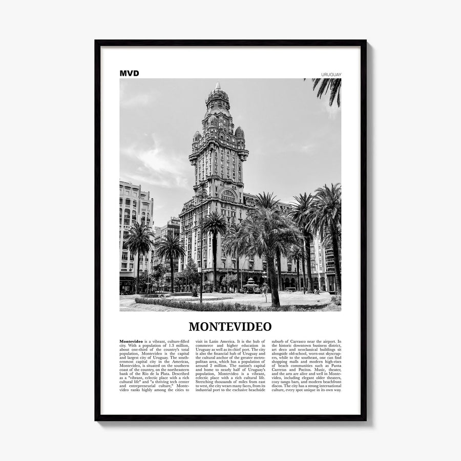 Montevideo Newspaper Poster, framed poster mockup