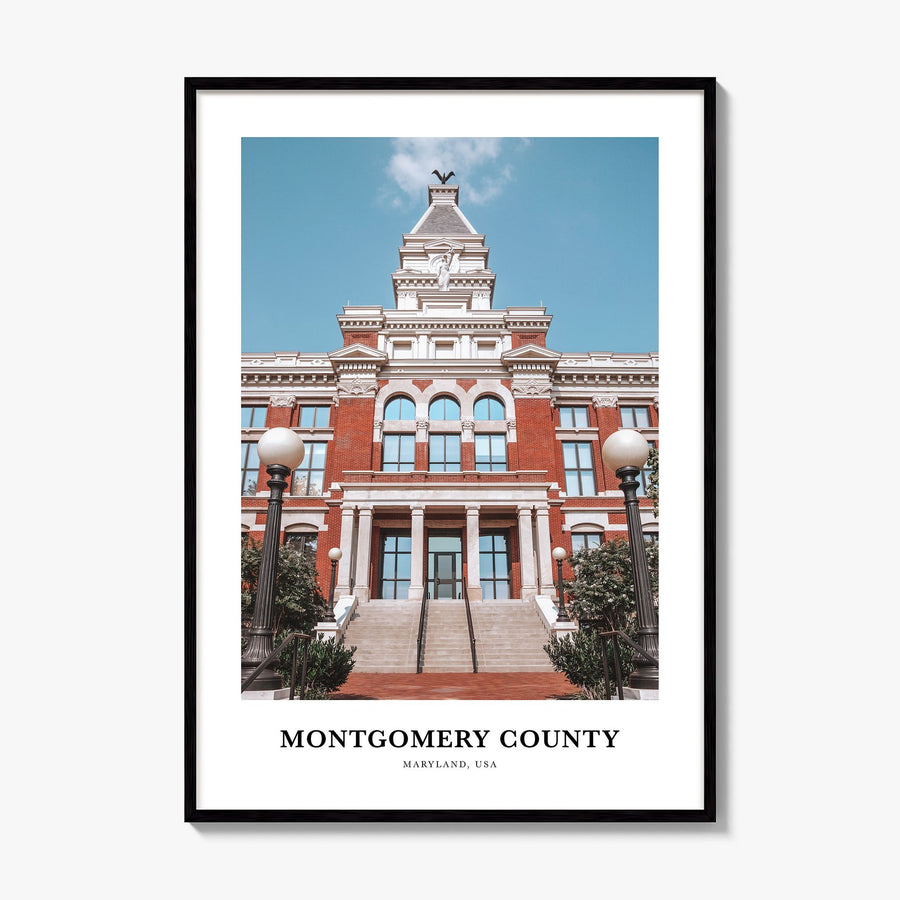 Montgomery County, Maryland Classic Poster, framed poster mockup