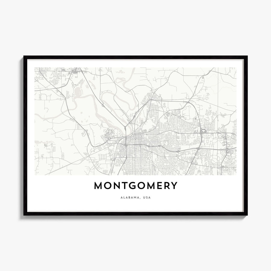 Montgomery Map Poster, framed poster mockup