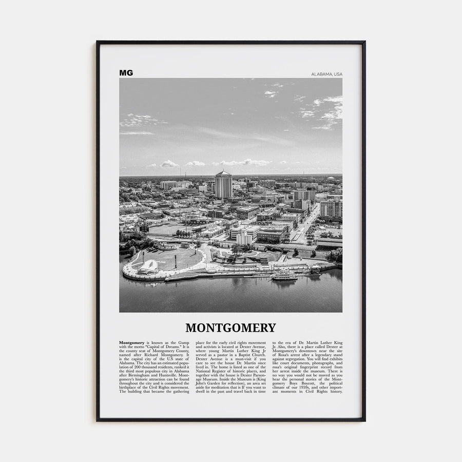 Montgomery Poster None / 8x12 in Nbourhood Travel B&W Poster