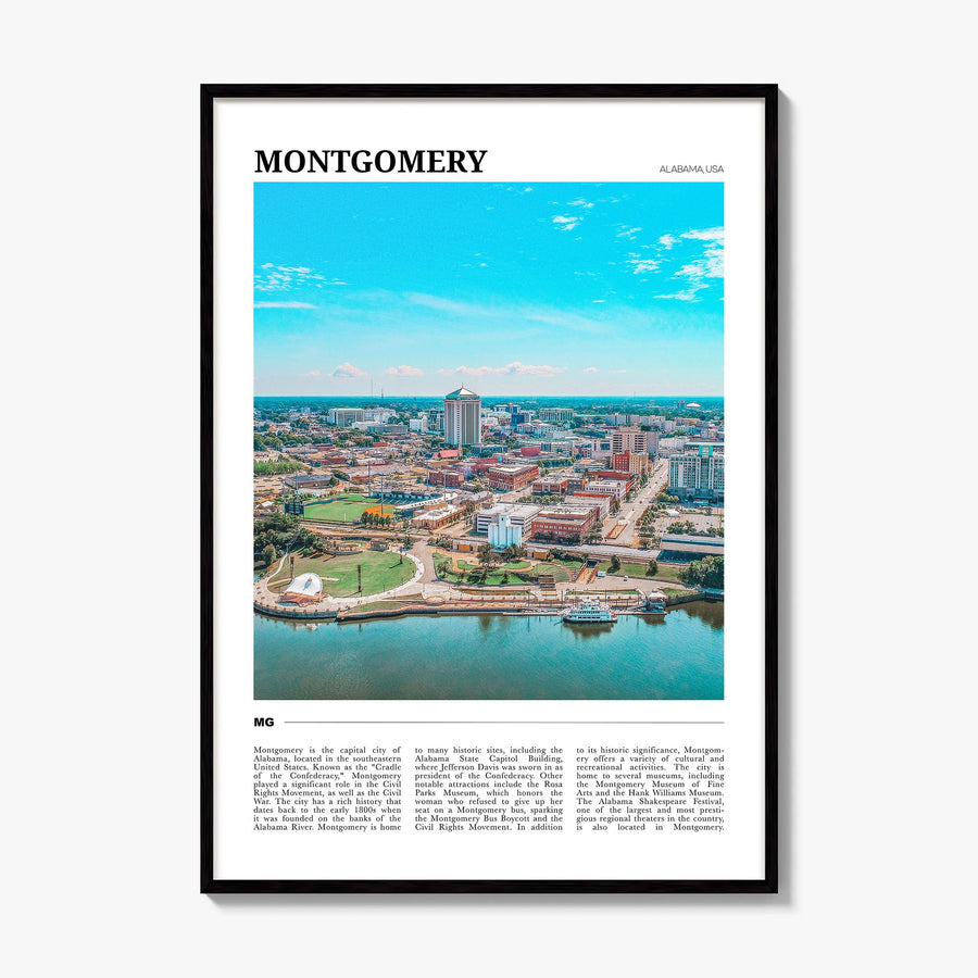 Montgomery Travel Poster, framed poster mockup