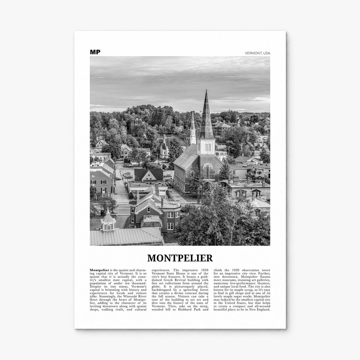 Montpelier Newspaper Poster, print only (unframed)