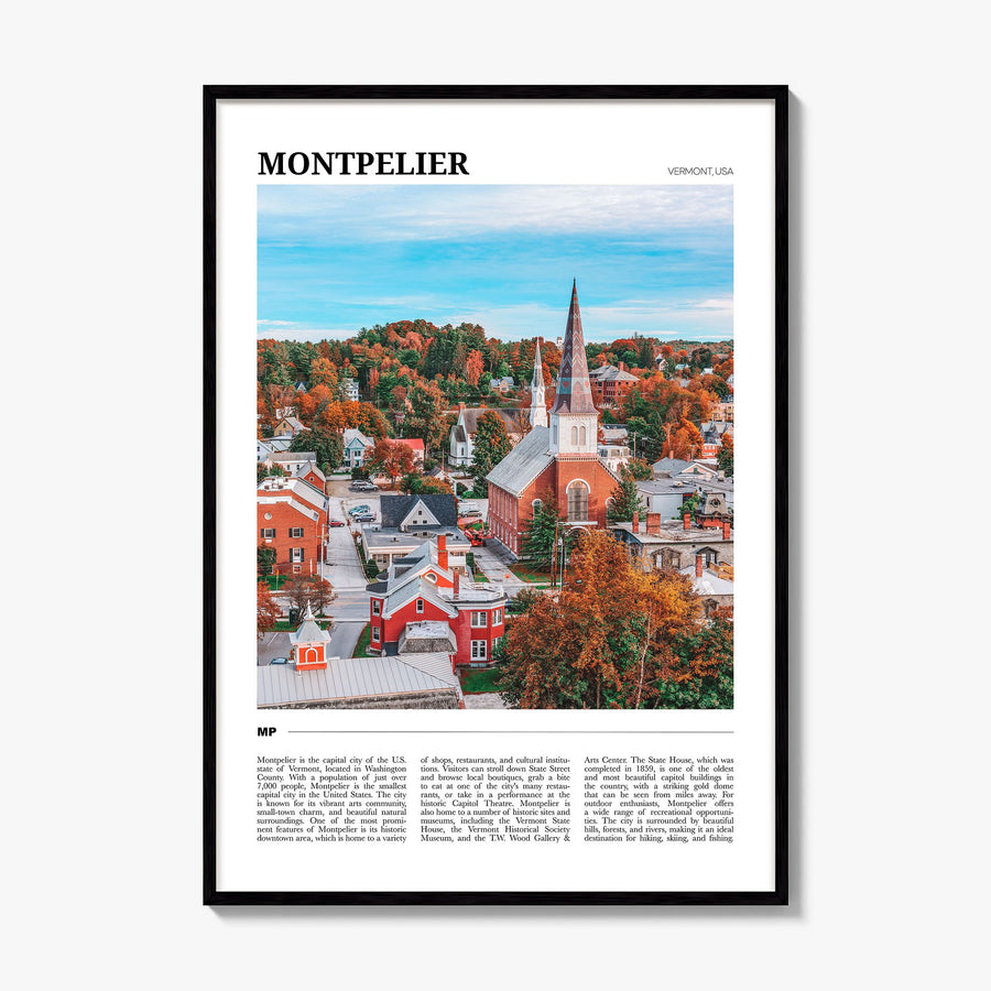 Montpelier Travel Poster, framed poster mockup
