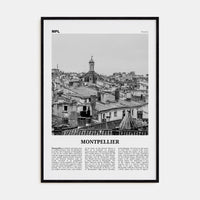 Montpellier Poster Black Wood / 8x12 in Nbourhood Travel B&W Poster