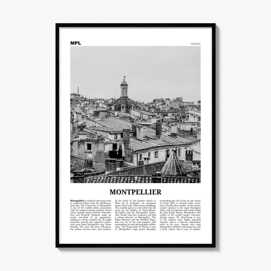 Montpellier Newspaper Poster, framed poster mockup