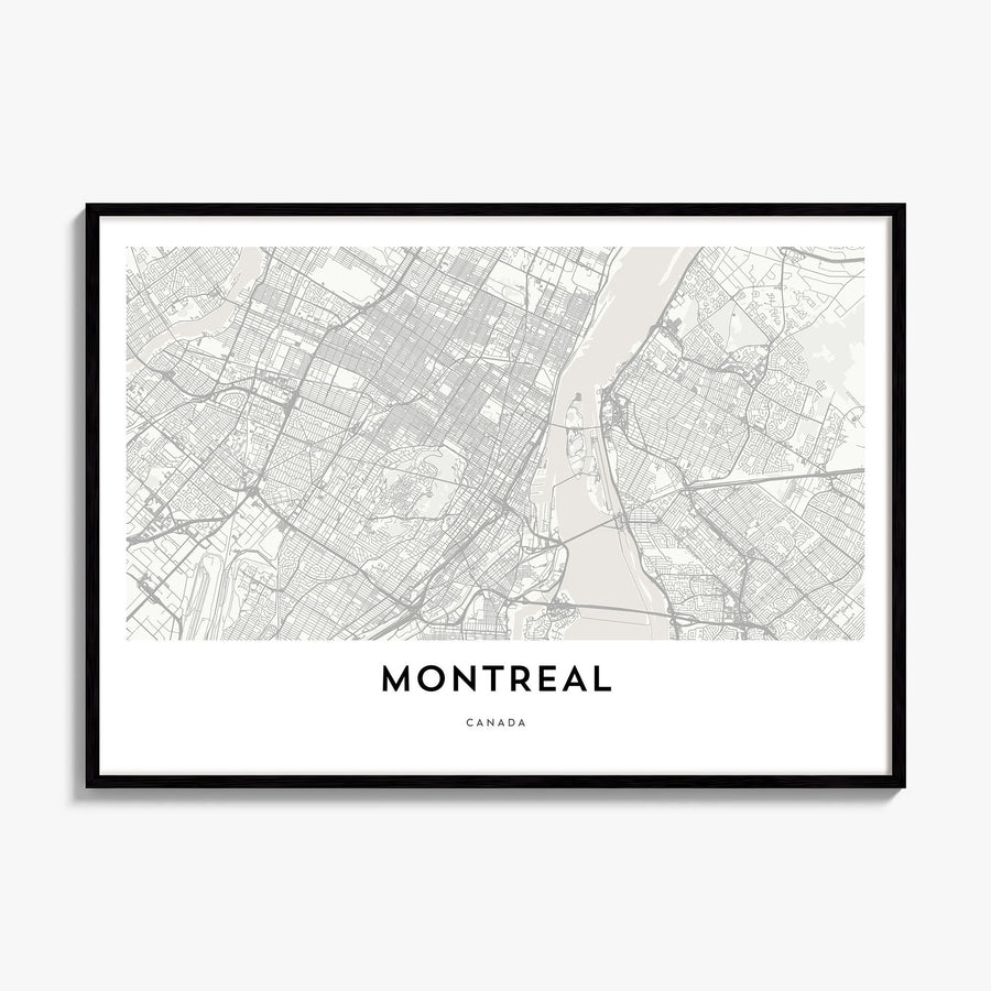 Montreal Map Poster, framed poster mockup