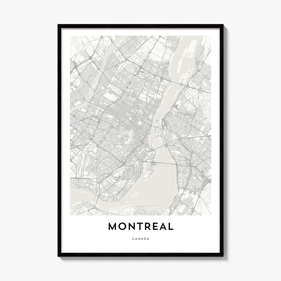 Montreal Map Poster, framed poster mockup