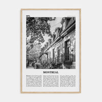 Montreal No 1 Poster Natural Wood / 8x12 in Nbourhood Travel B&W Poster