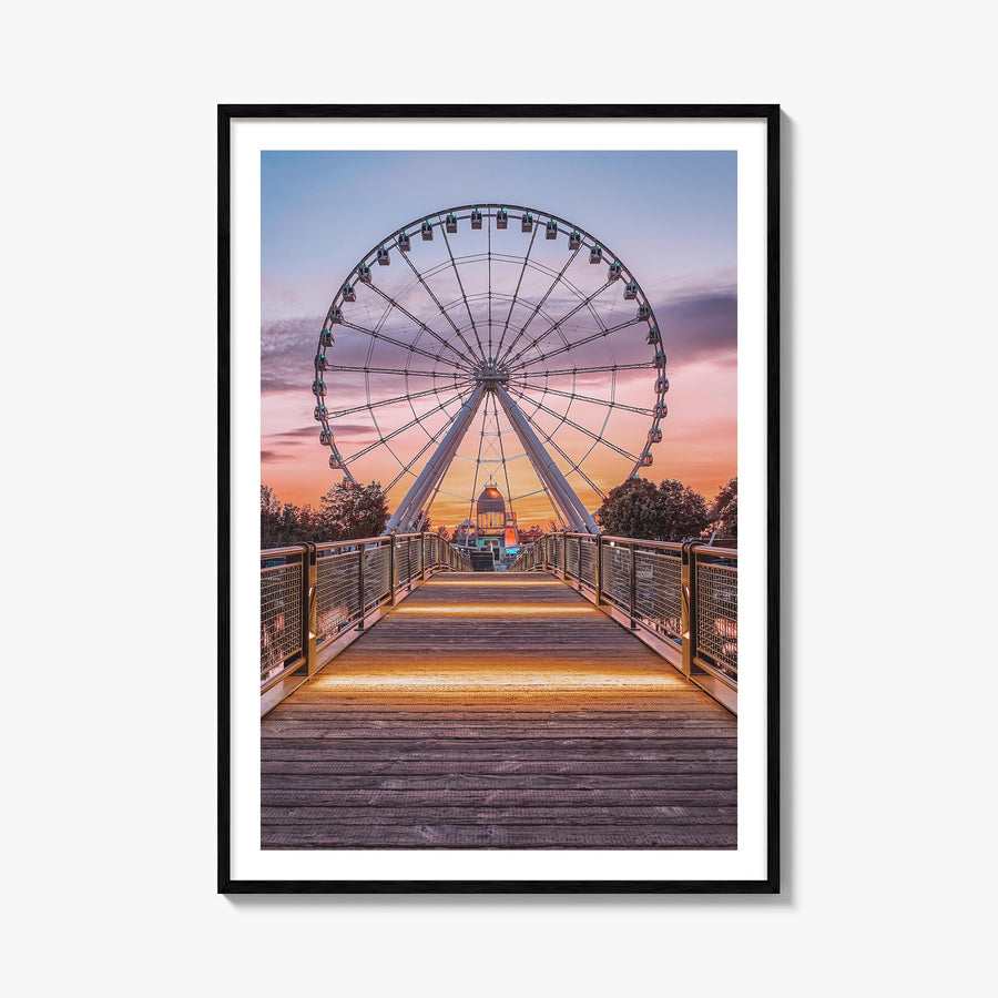 Montreal no. 2 colorful photo poster of Quebec, Canada – vertical wall art, unframed print shown in interior mockup
