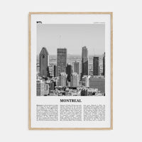 Montreal No 4 Poster Natural Wood / 8x12 in Nbourhood Travel B&W Poster