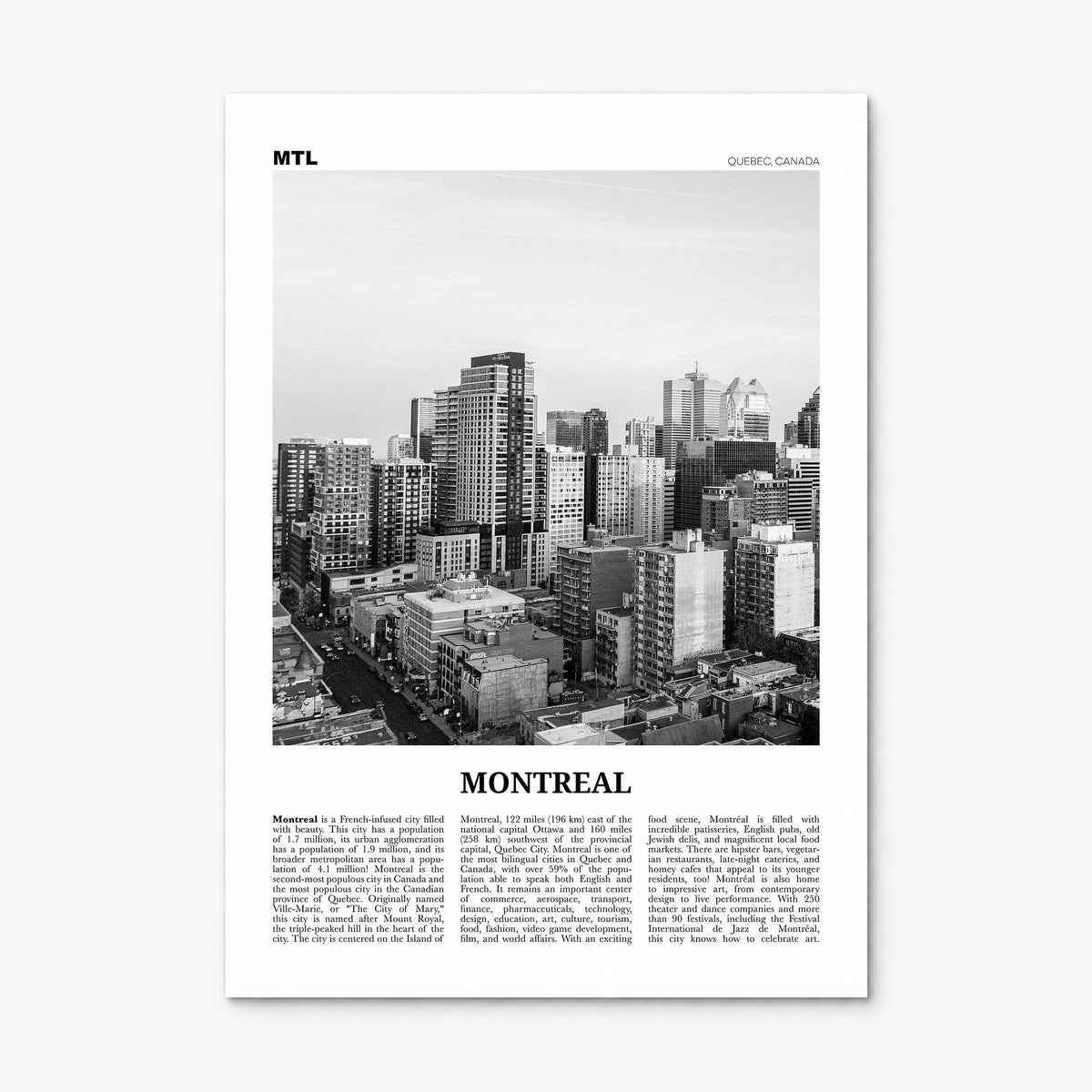 Montreal Newspaper No 3 Poster, print only (unframed)