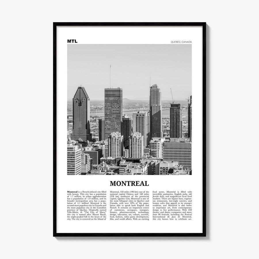 Montreal Newspaper No 4 Poster, framed poster mockup