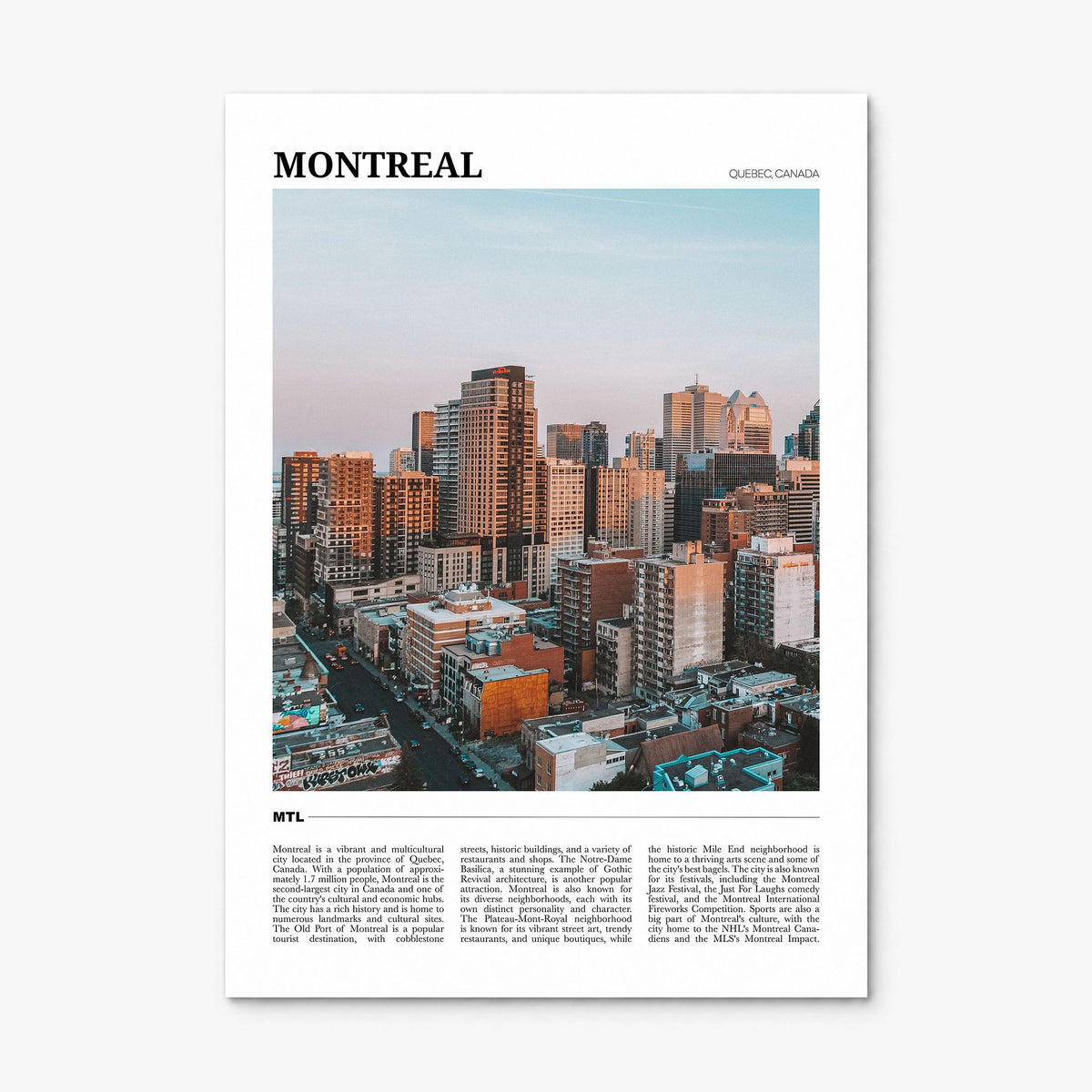Montreal Travel No 1 Poster, print only (unframed)