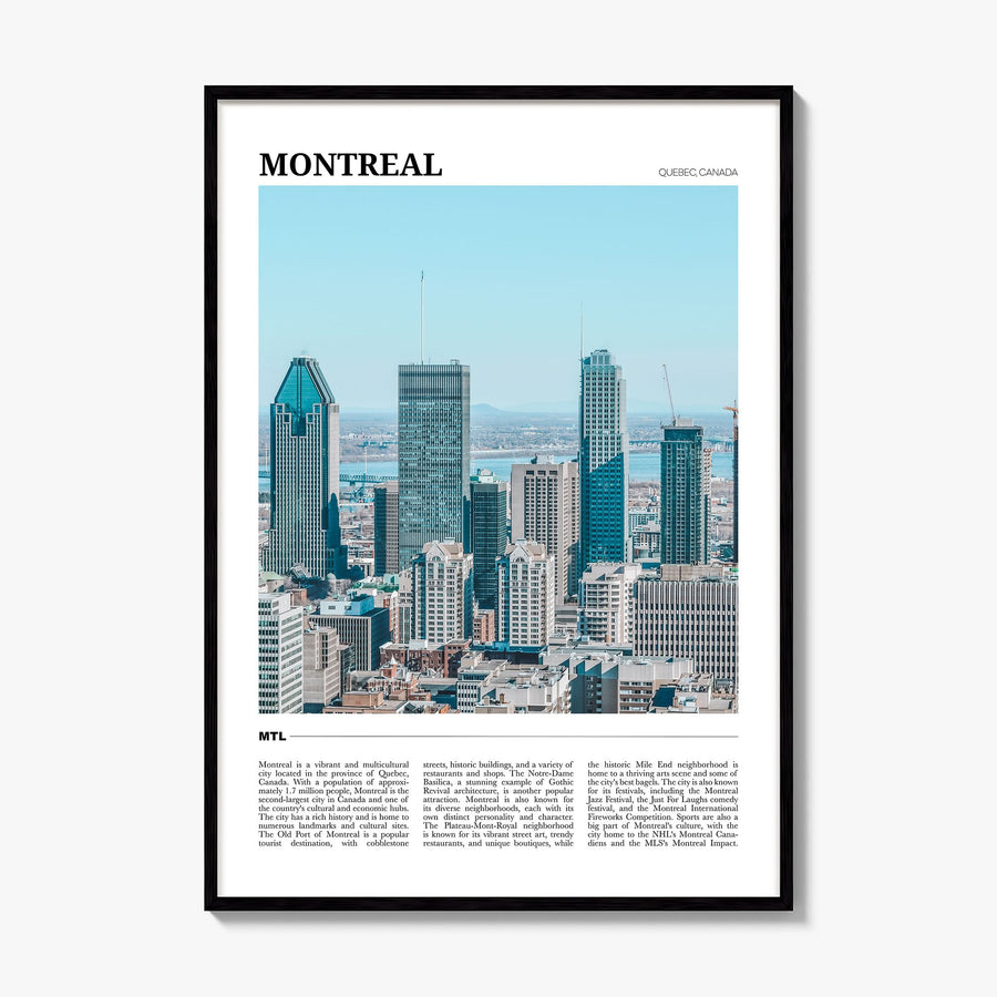 Montreal Travel No 2 Poster, framed poster mockup
