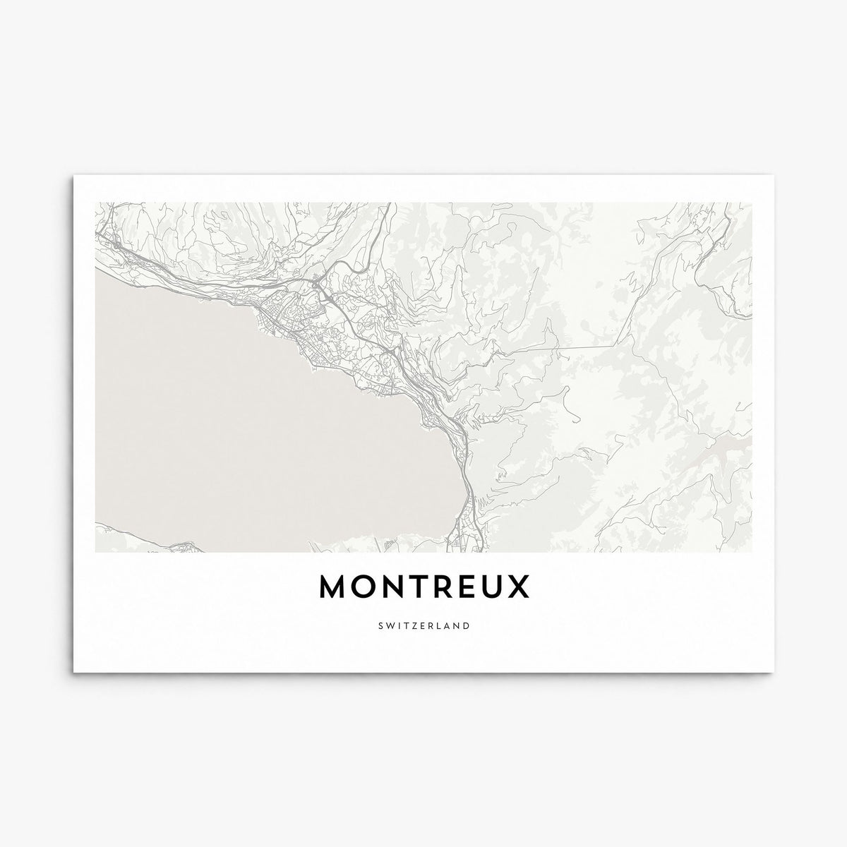 Montreux Map Poster, print only (unframed)