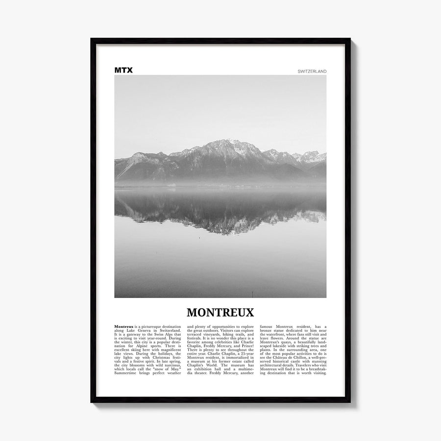 Montreux Newspaper Poster, framed poster mockup