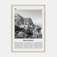 Montserrat, Spain Poster Natural Wood / 8x12 in Nbourhood Travel B&W Poster