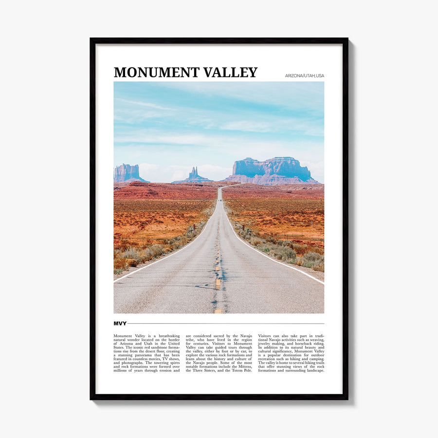 Monument Valley Travel Poster, framed poster mockup