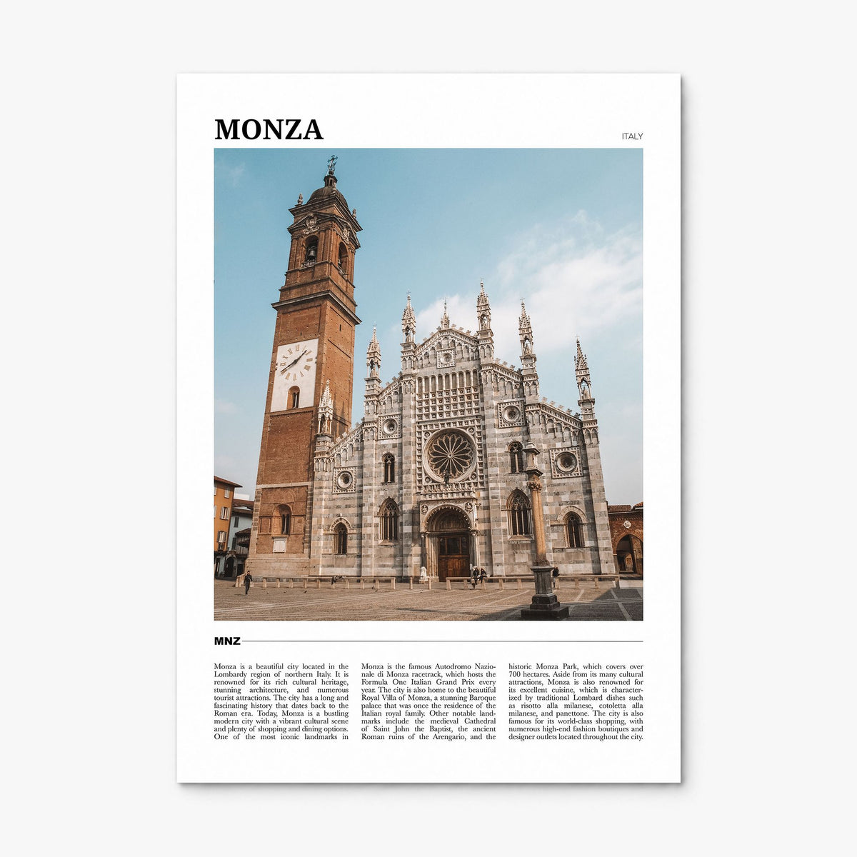 Monza Travel Poster, print only (unframed)