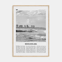 Mooloolaba Poster Natural Wood / 8x12 in Nbourhood Travel B&W Poster