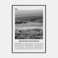 Moonlight State Beach Poster None / 8x12 in Nbourhood Travel B&W Poster