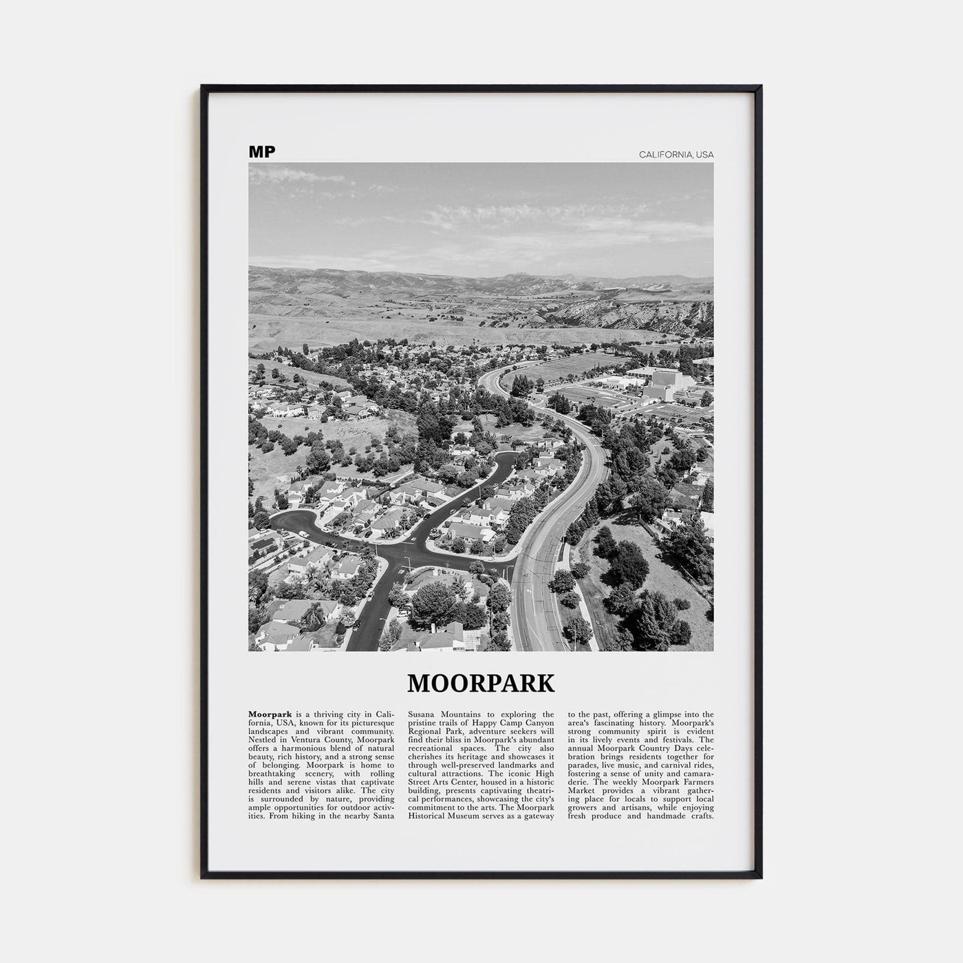 Moorpark Poster None / 8x12 in Nbourhood Travel B&W Poster