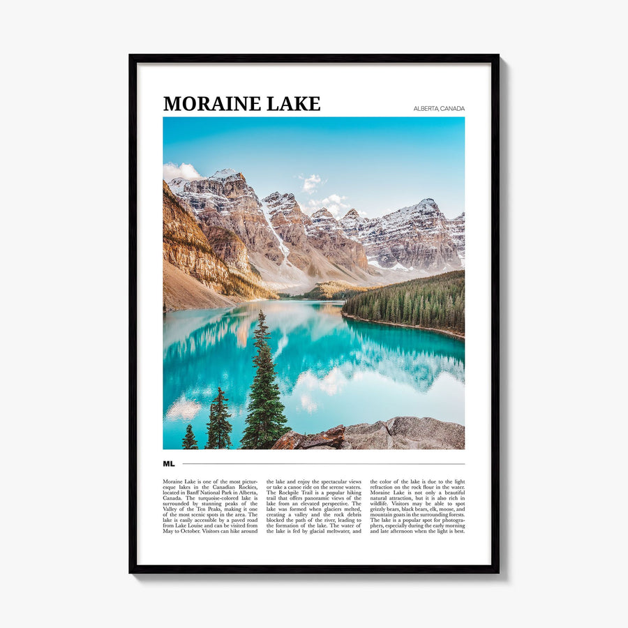 Moraine Lake Travel Poster, framed poster mockup