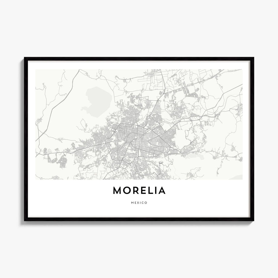Morelia Map Poster, framed poster mockup