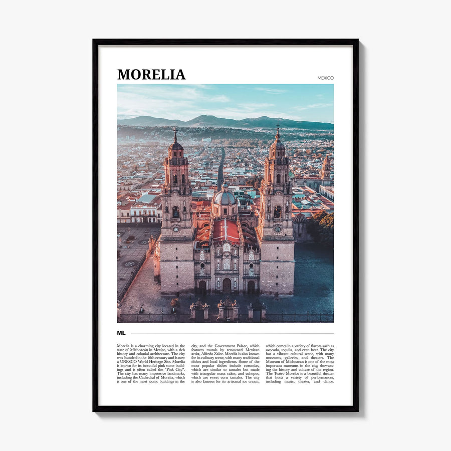 Morelia Travel Poster, framed poster mockup