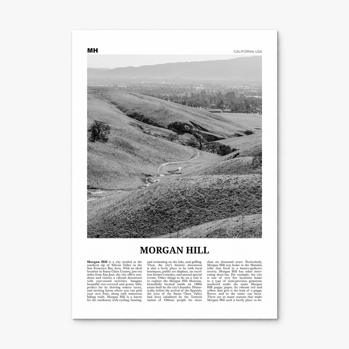 Morgan Hill Newspaper Poster, print only (unframed)