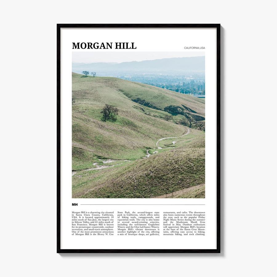 Morgan Hill Travel Poster, framed poster mockup