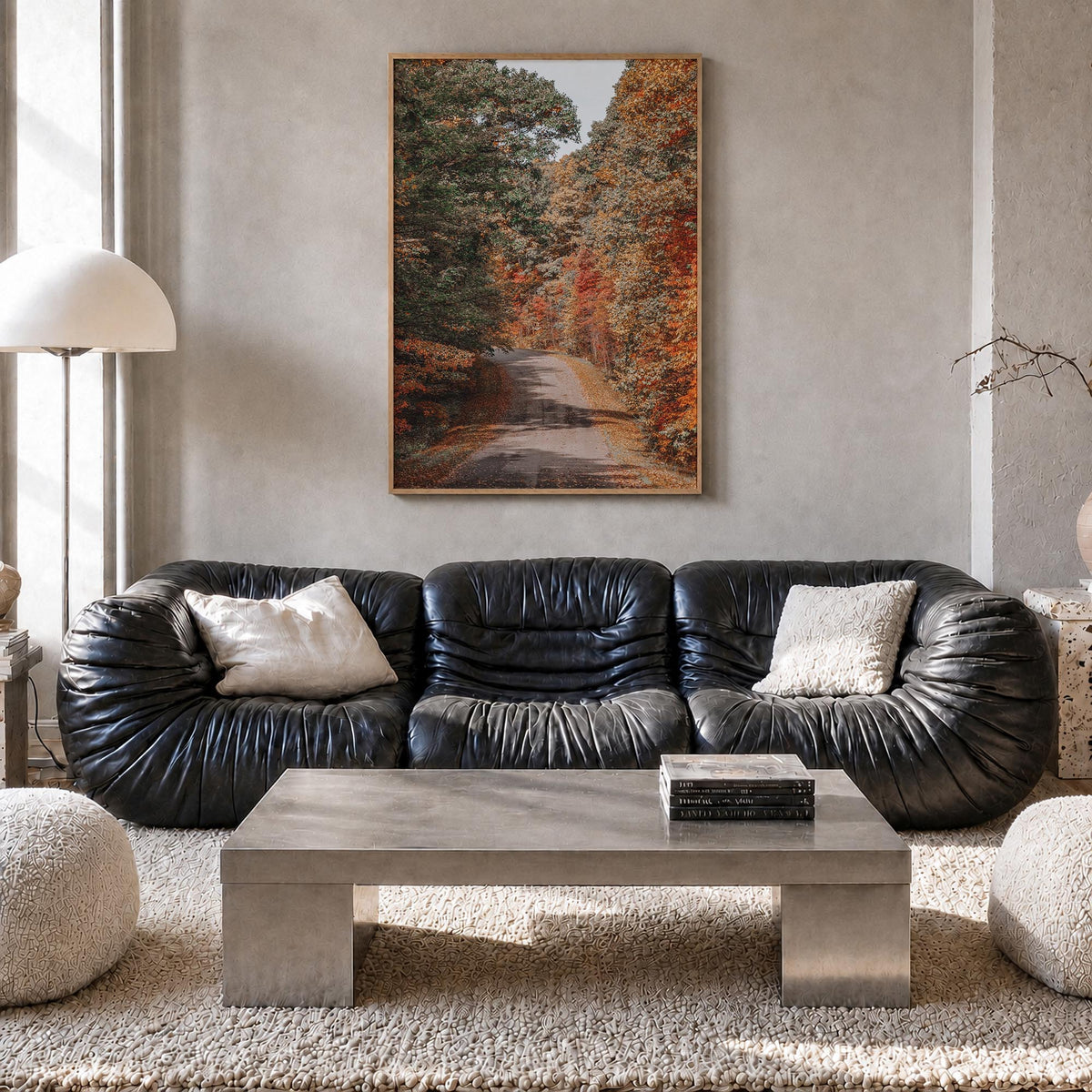 Morgantown colorful photo poster of West Virginia, USA – vertical wall art in natural wood frame, hanging on wall