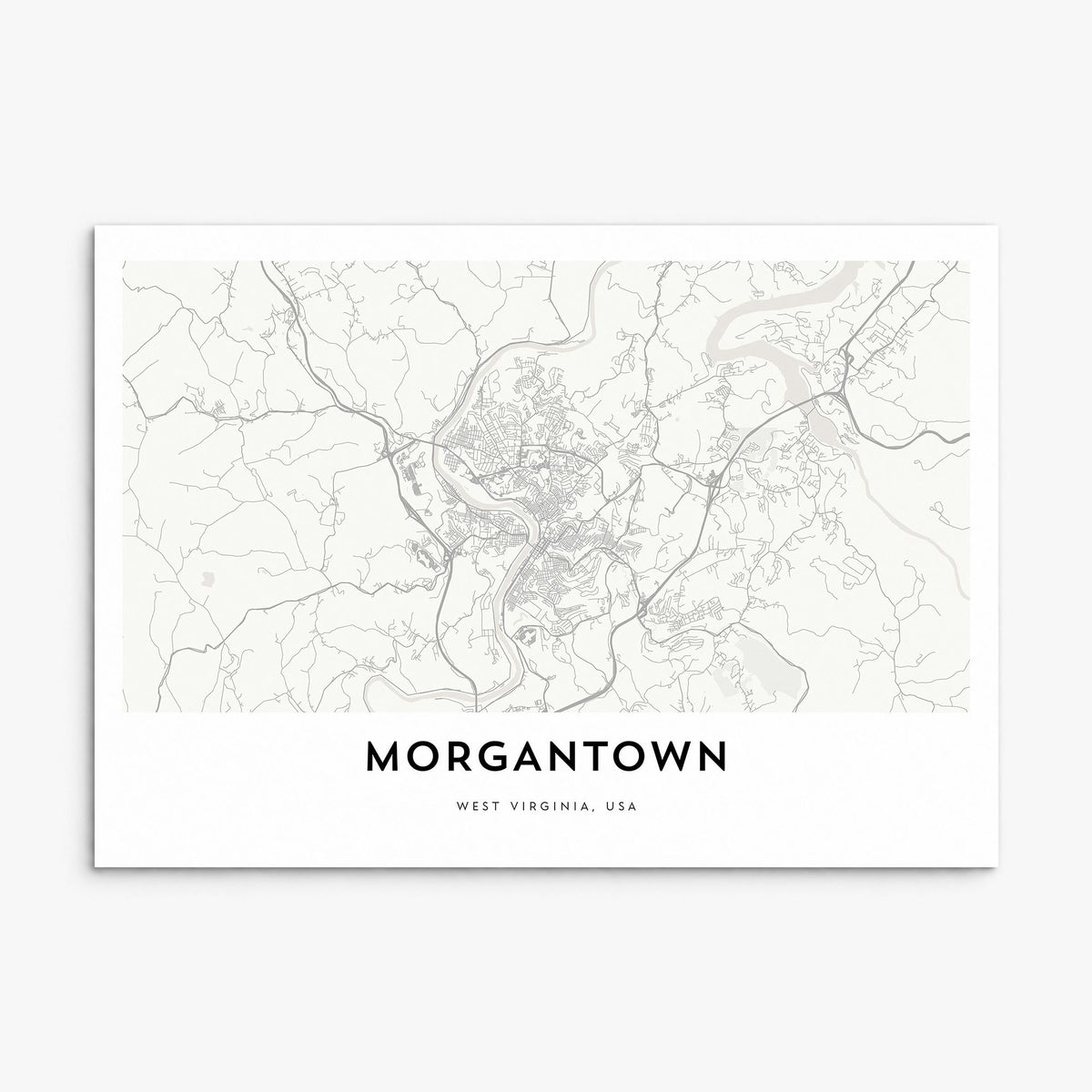 Morgantown Map Poster, print only (unframed)