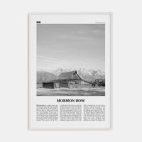 Mormon Row Poster White Wood / 8x12 in Nbourhood Travel B&W Poster