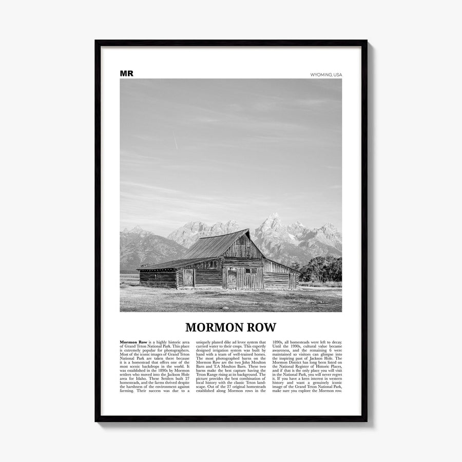 Mormon Row Newspaper Poster, framed poster mockup
