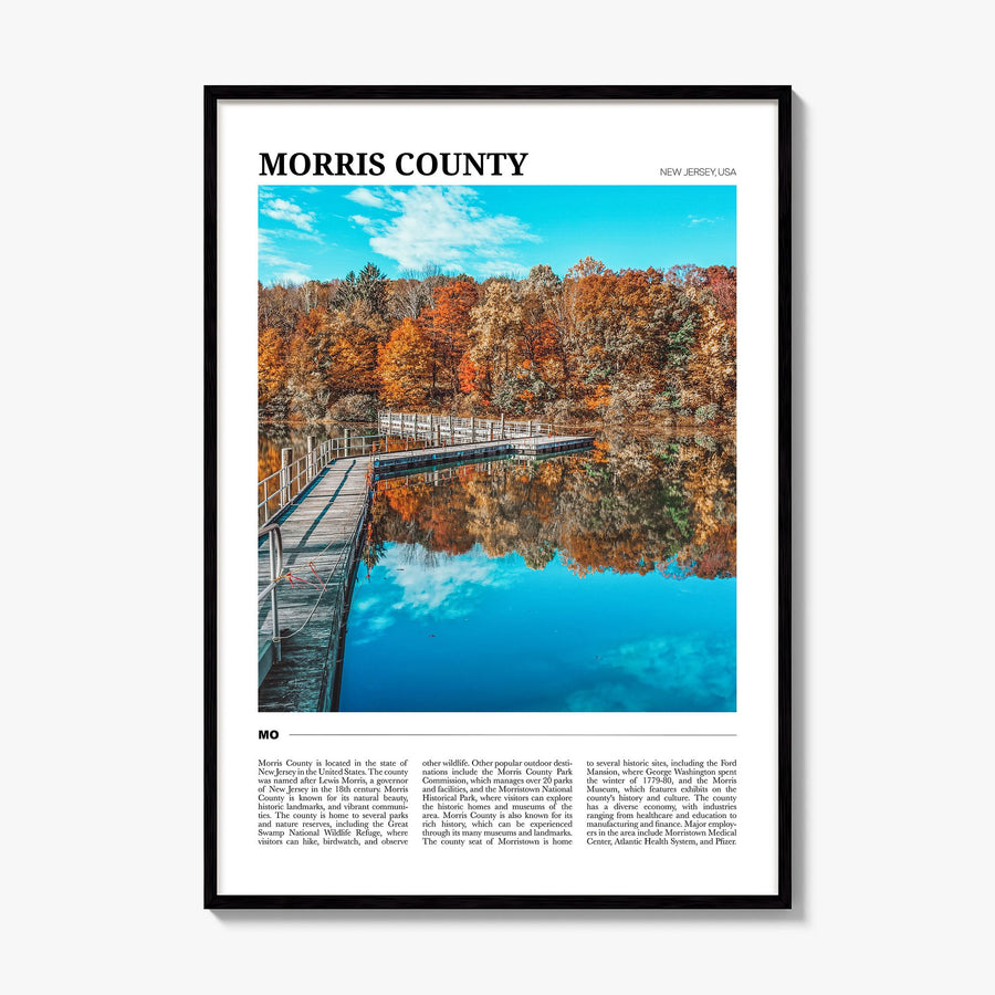 Morris County Travel Poster, framed poster mockup