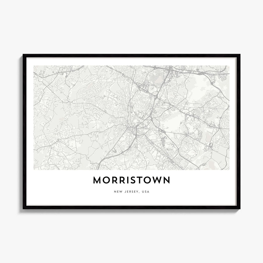Morristown Map Poster, framed poster mockup