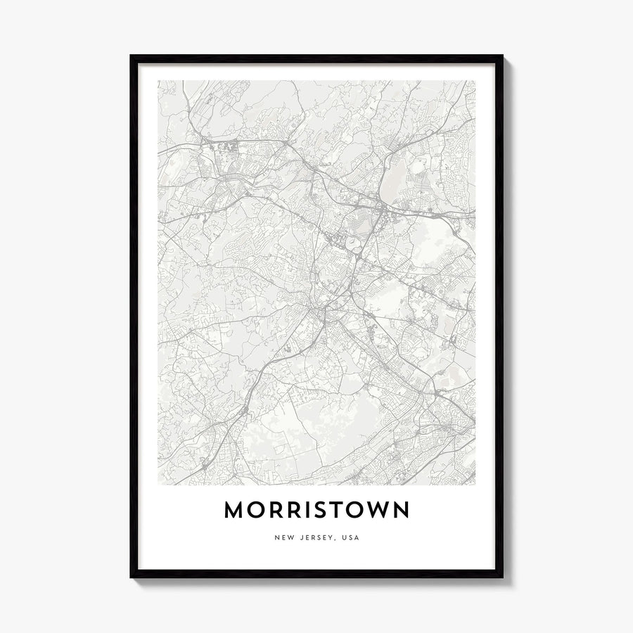 Morristown Map Poster, framed poster mockup