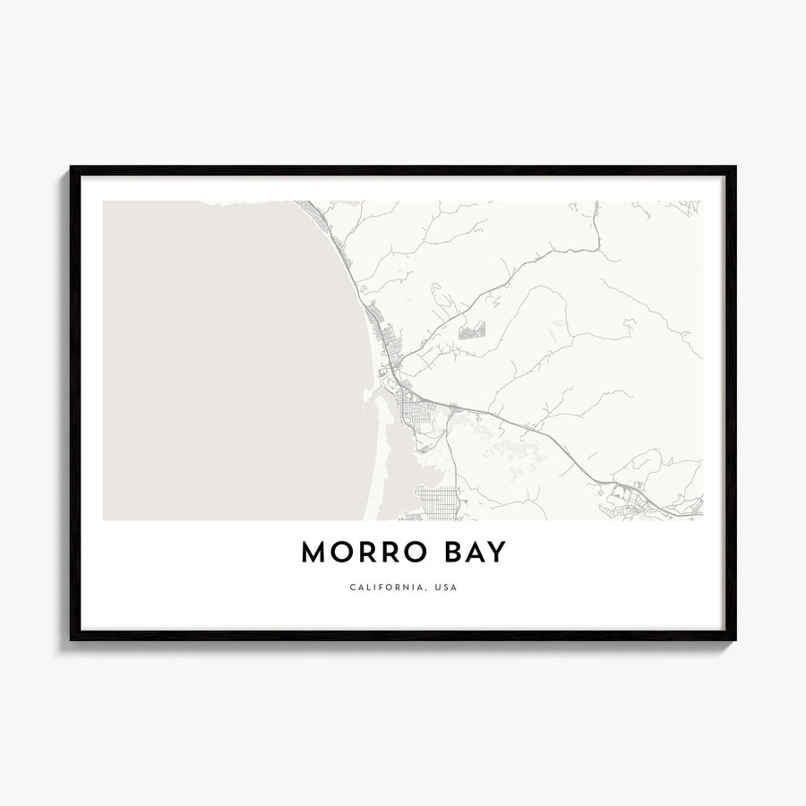 Morro Bay Map Poster, framed poster mockup