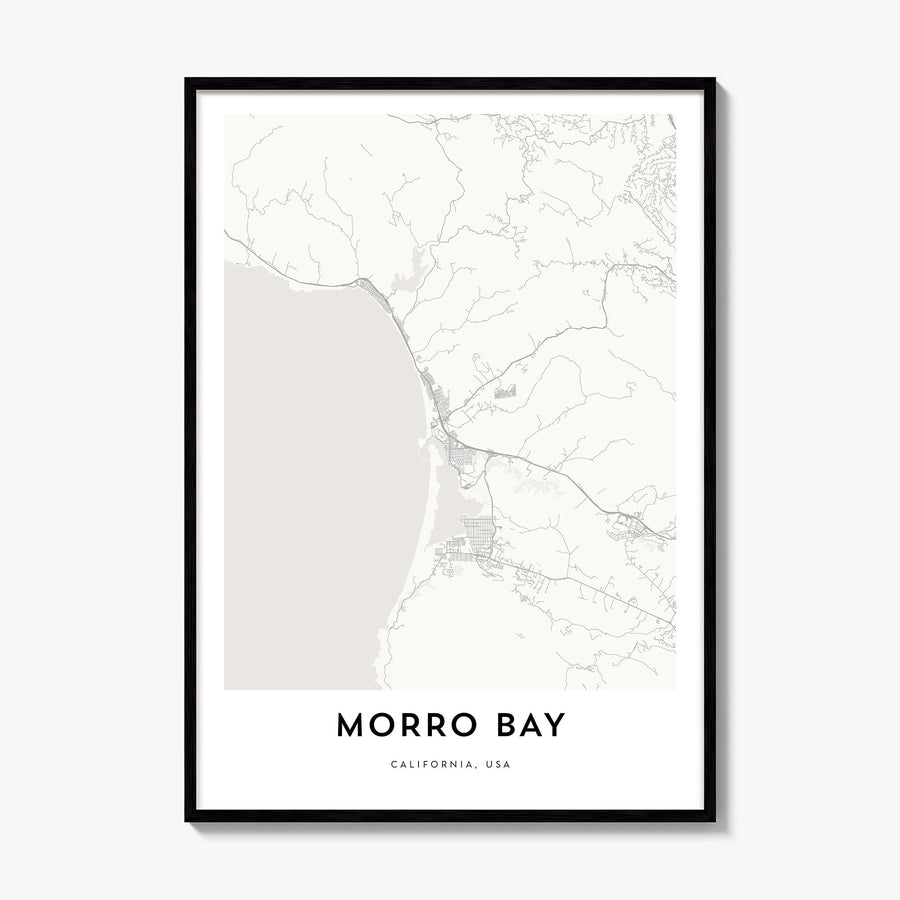 Morro Bay Map Poster, framed poster mockup