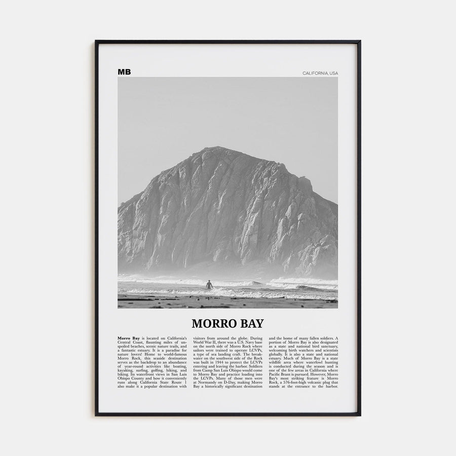 Morro Bay No 1 Poster None / 8x12 in Nbourhood Travel B&W Poster