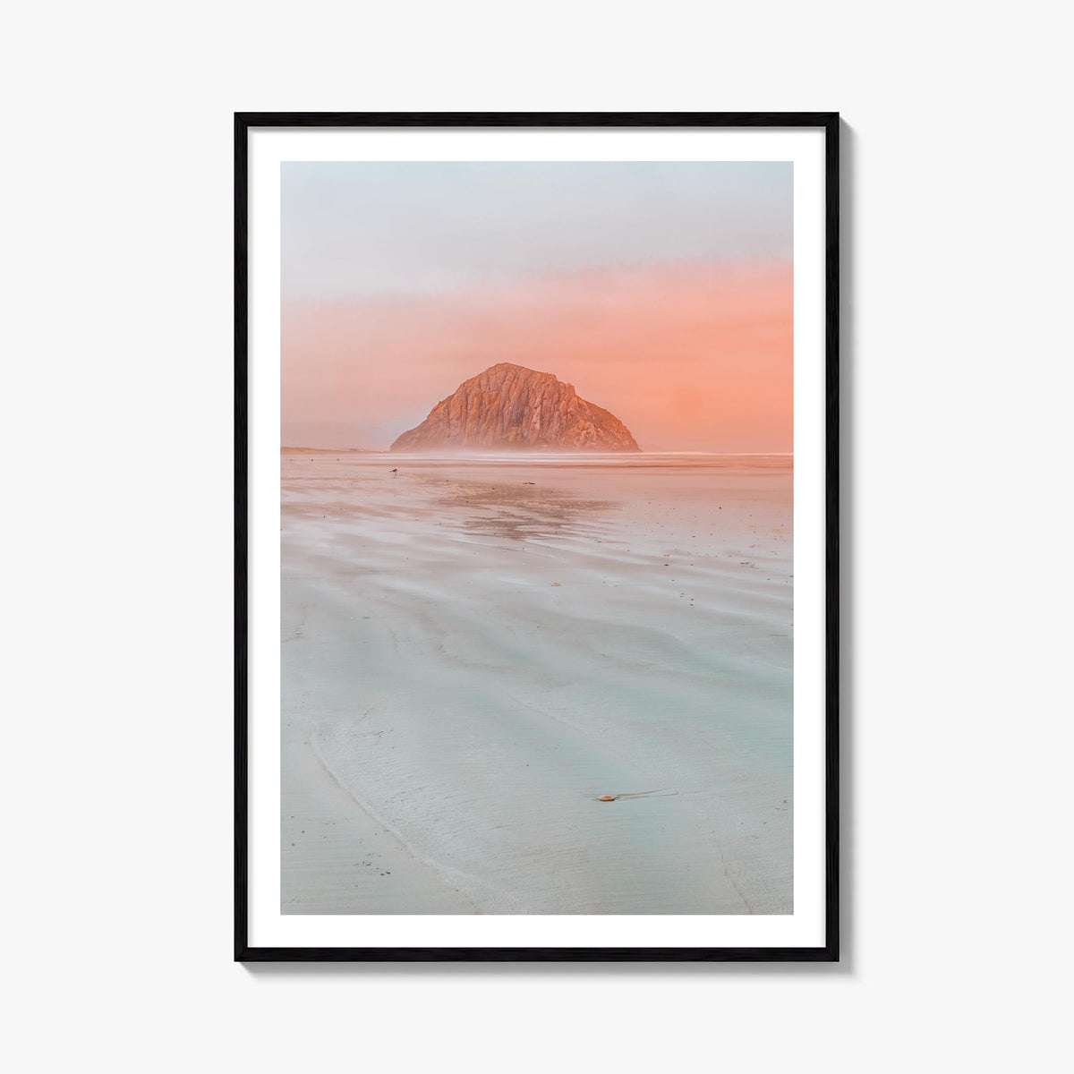 Morro Bay no. 1 colorful photo poster of California, USA – vertical wall art, unframed print shown in interior mockup